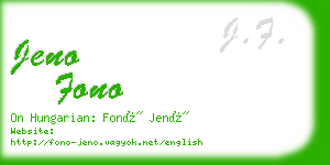 jeno fono business card